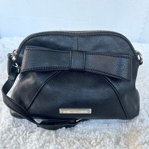 Nine West Women's Black Front Bow Shoulder Adjustable Strap Crossbody Bag Purse